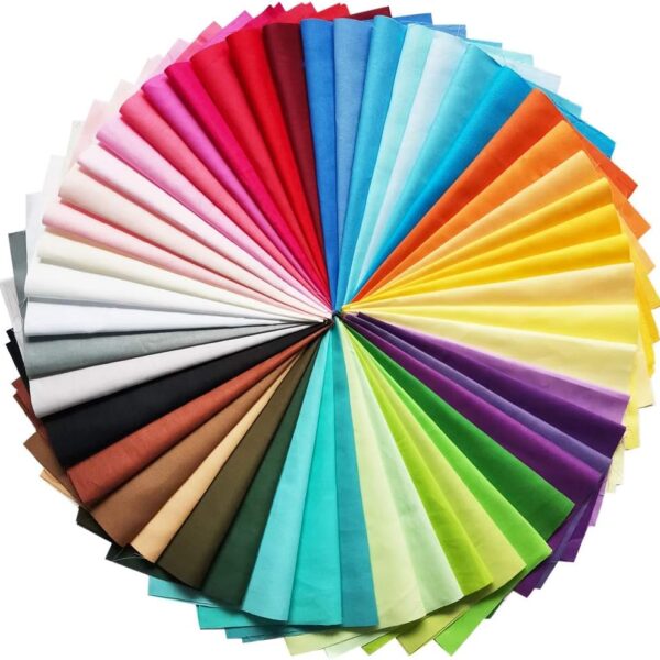 Solid Cotton Quilting Fabric Squares 50 Pack