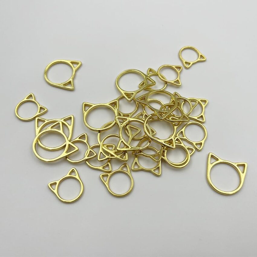 Cat Head Metal Stitch Markers for Knitting
