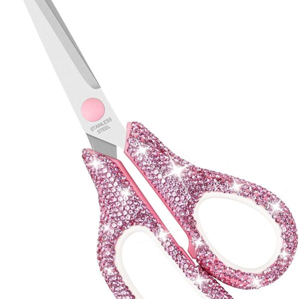 Pink Rhinestone Office Scissors for Crafts Journaling