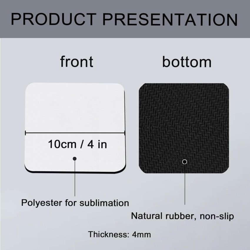 Square Sublimation Cup Coasters Heat Press Craft Set