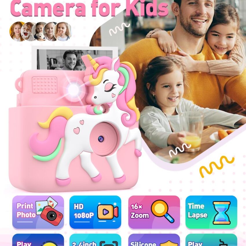 Kids Instant Print Camera FHD Digital Craft Kit