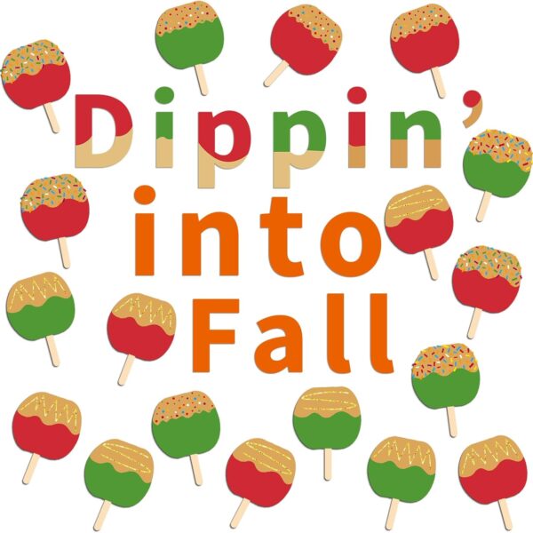 Fall Bulletin Board Caramel Apple Autumn Classroom Decor Set