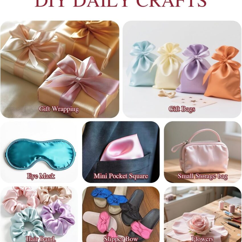 Assorted Satin Crafting Fabric Precut Quilt Squares