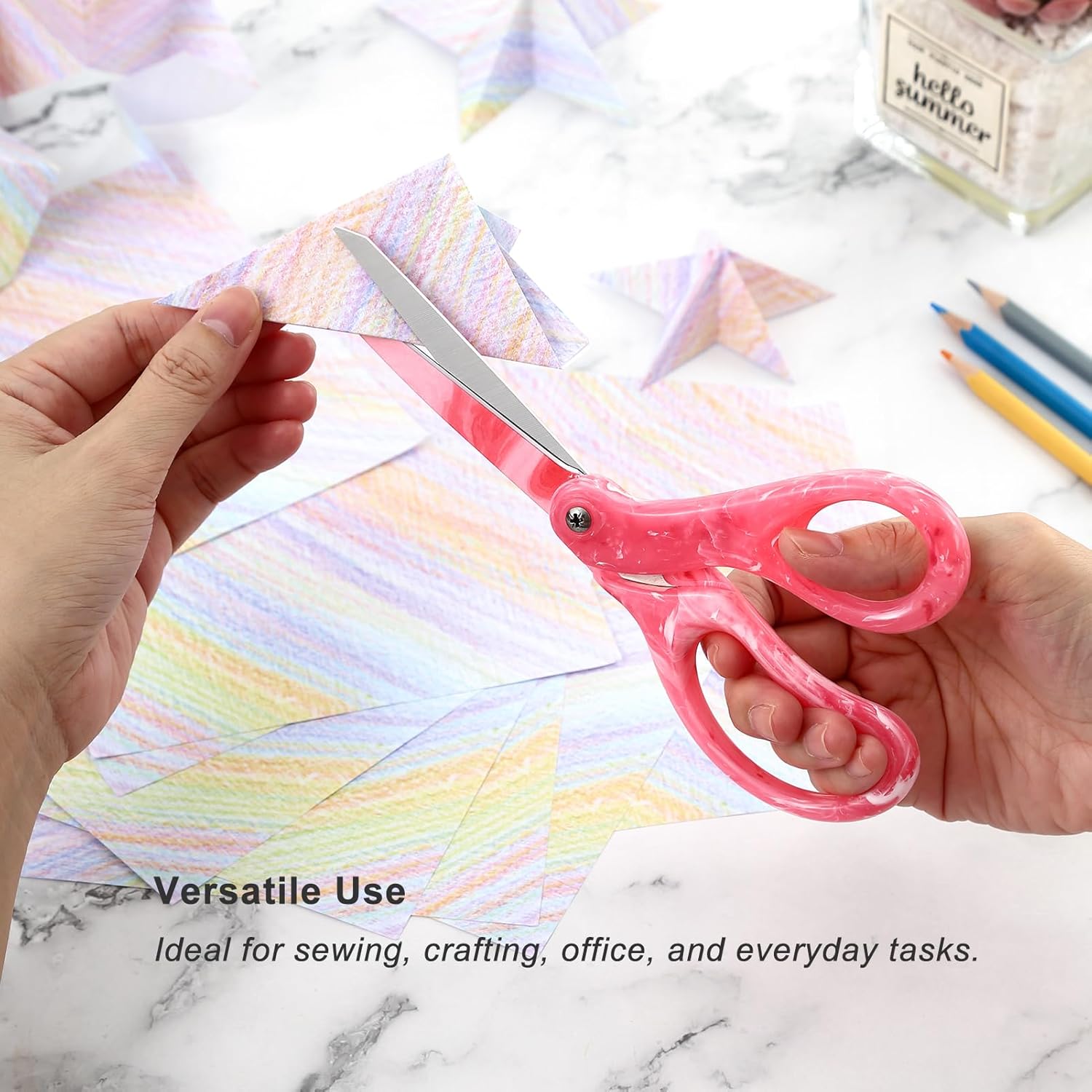 Gradient Pink Heavy Duty Scissors for Sewing - Image 4