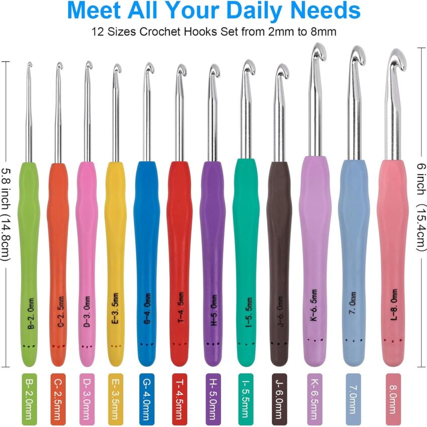 Crochet Hook Set Ergonomic Kit for Arthritic Beginners