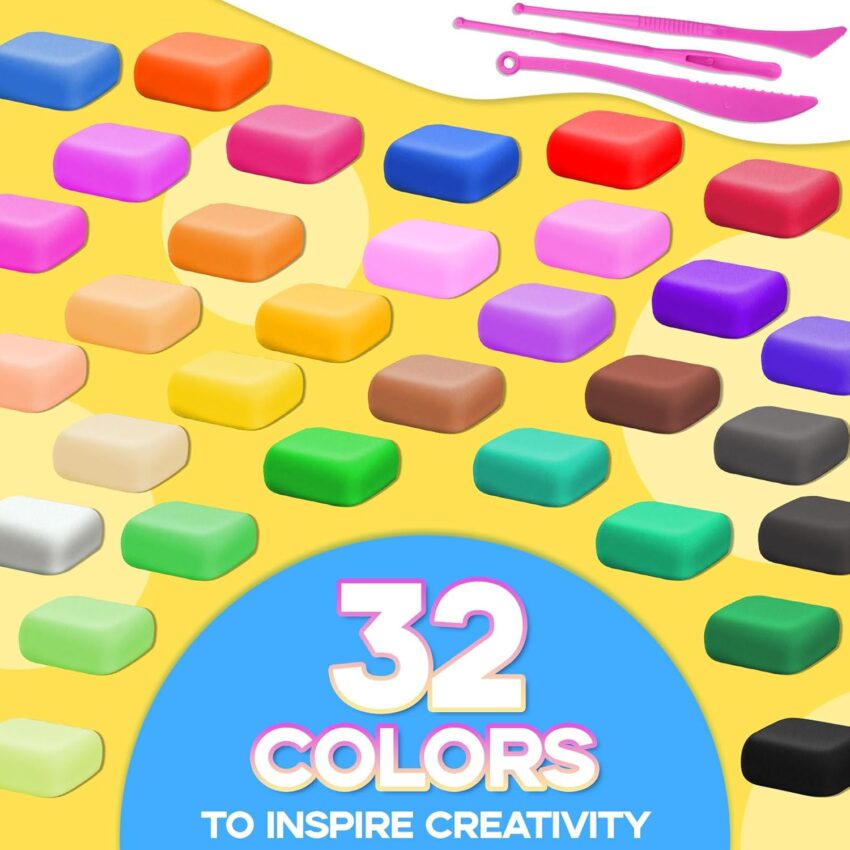 Air Dry Clay Kit 32 Colors for Kids
