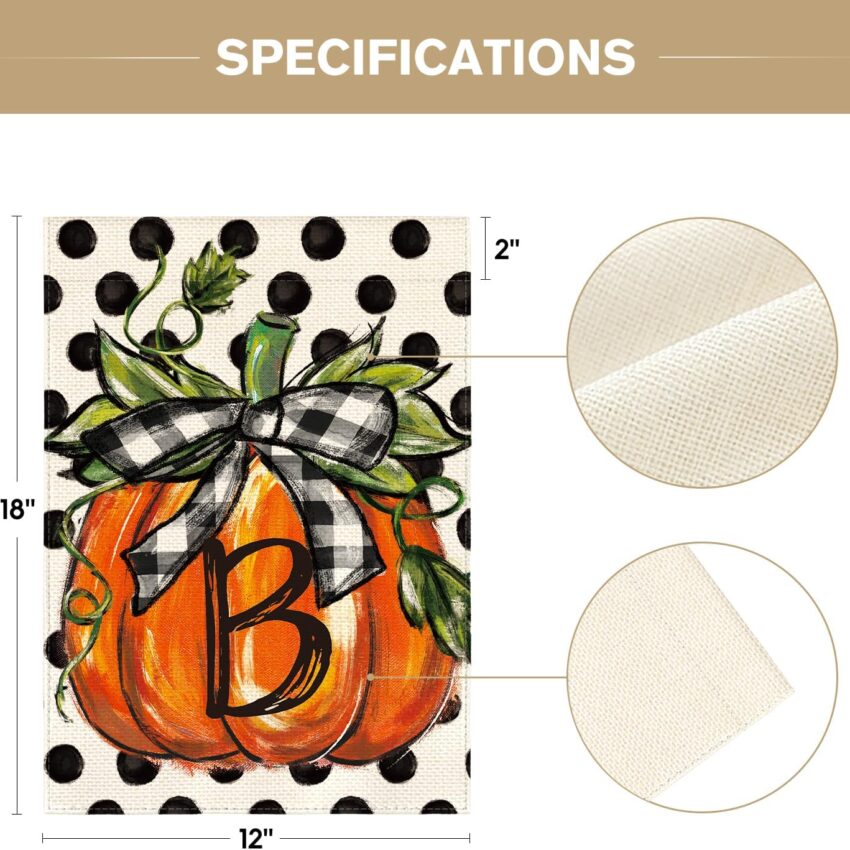 Fall Monogram Letter B Outdoor Autumn Garden Flag Decor