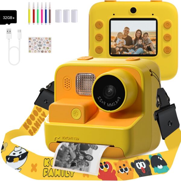 Kids Instant Print Camera 48MP Digital Craft Kit
