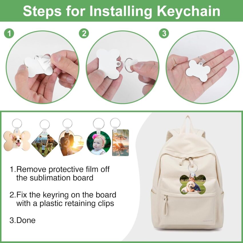 Bulk Sublimation Keychain Blanks Heat Press Craft Set