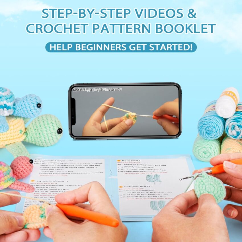Beginner Crochet Animal Kit with Video Tutorials