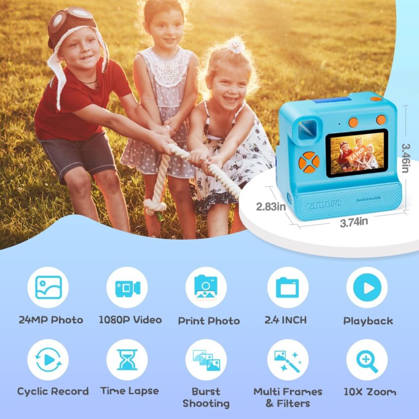 Kids Instant Print Camera FHD Digital Craft Kit