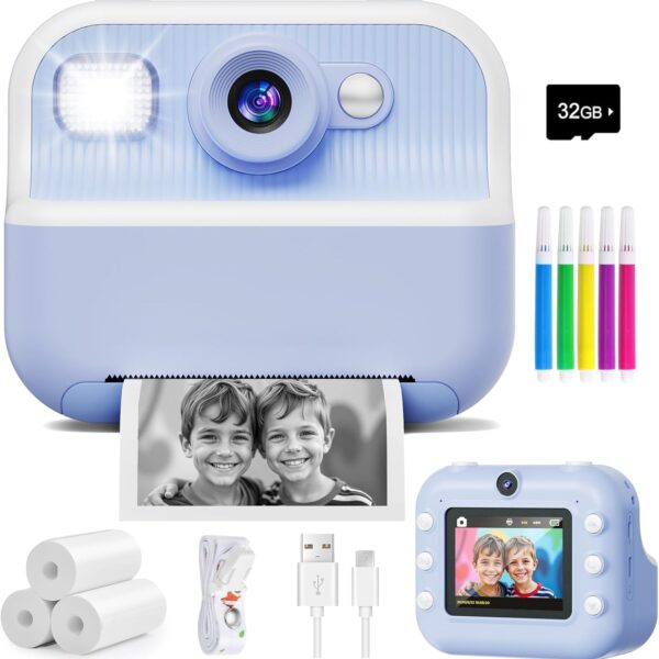 Instant Print Kids Camera Dual Selfie Craft Kit