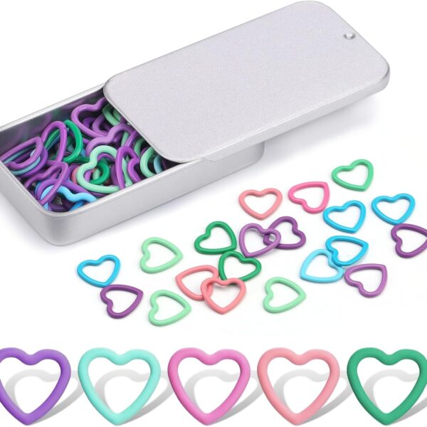 Heart Shaped Metal Stitch Markers for Crocheting