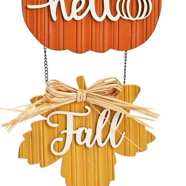 Fall Pumpkin Maple Leaf Rustic Wooden Autumn Wall Wreath