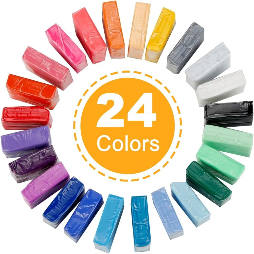 Polymer Clay Kit 24 Colors Beginner Modeling Set