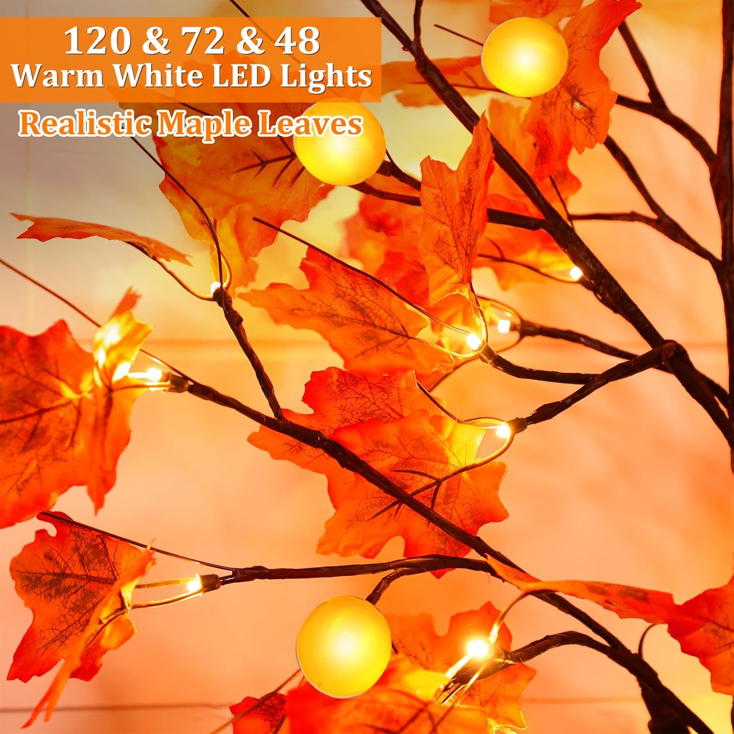 Fall Lighted Maple Tree LED Autumn Indoor Outdoor Decor - Image 4