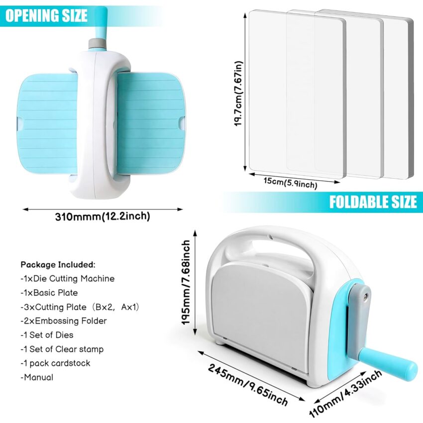 Blue Manual Crafting Fabric Die Cutting Embossing Machine