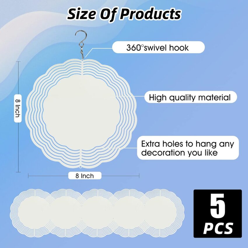 Sublimation Blank Wind Spinner Heat Press Craft Set