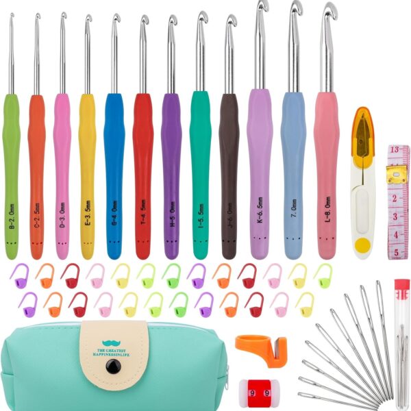 Crochet Hook Set Ergonomic Kit for Arthritic Beginners