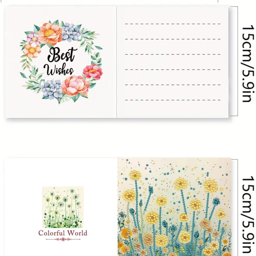 6pcs DIY Diamond Art Greeting Card Kit