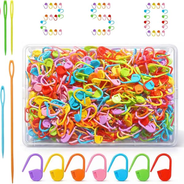 Locking Plastic Crochet Stitch Markers with Needles