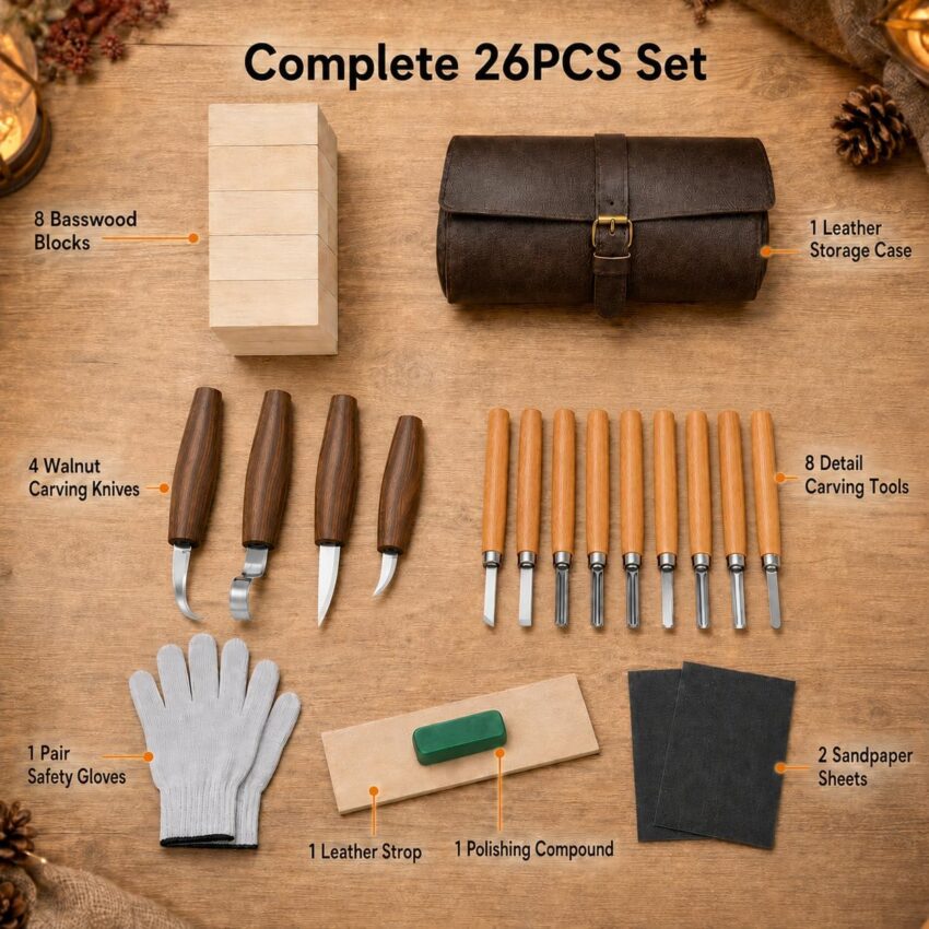 Wood Carving Knife Set Cutting Tools Craft Kit