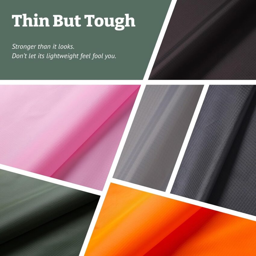 Black Ripstop Polyester Outdoor Fabric One Yard
