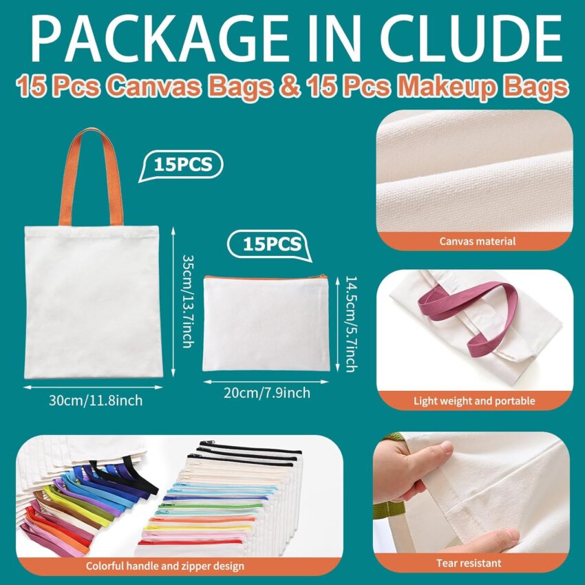 Bulk Sublimation Tote Bags Heat Press Craft Set