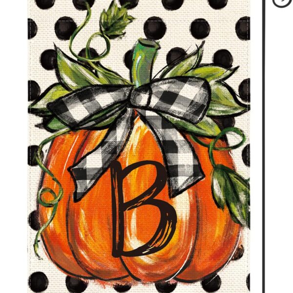 Fall Monogram Letter B Outdoor Autumn Garden Flag Decor