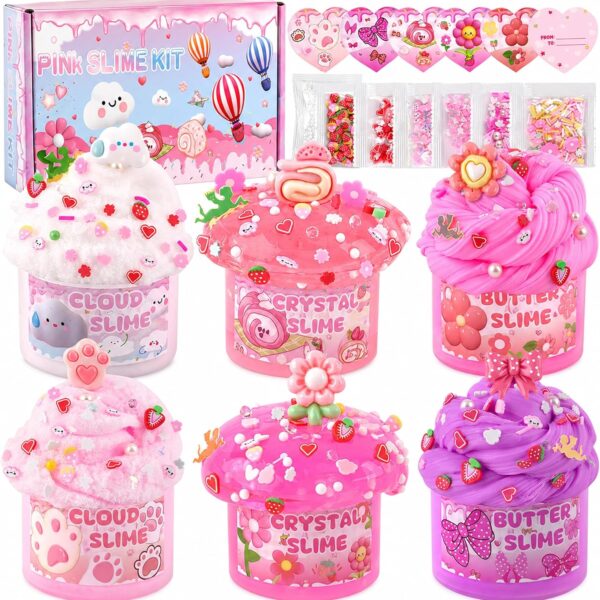 6 Pack Cloud Slime Kit Birthday Gift for Kids