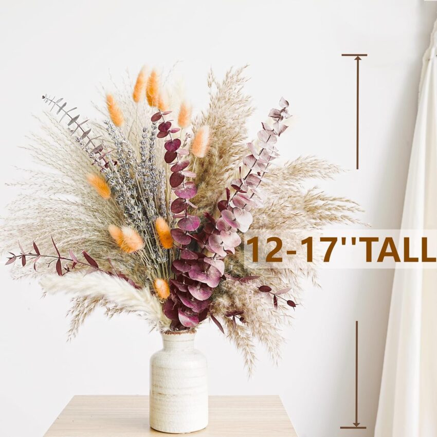 Fall Pampas Grass Dried Flower Autumn Floral Decor Arrangement