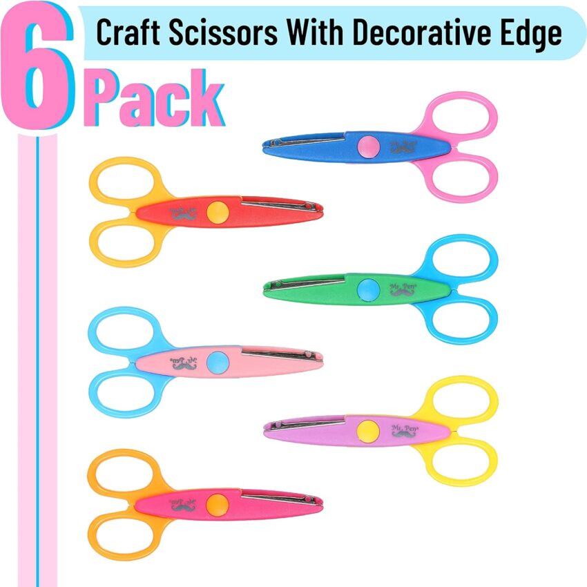 Decorative Edge Craft Scissors 6 Pack Set