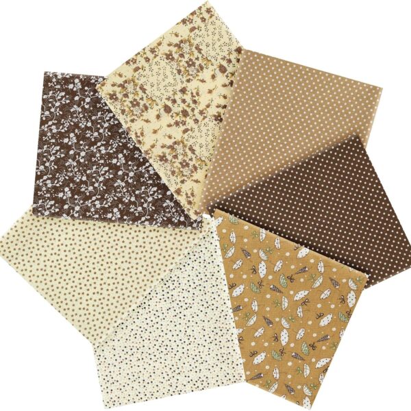 Brown Floral Cotton Outdoor Fabric Precut Squares
