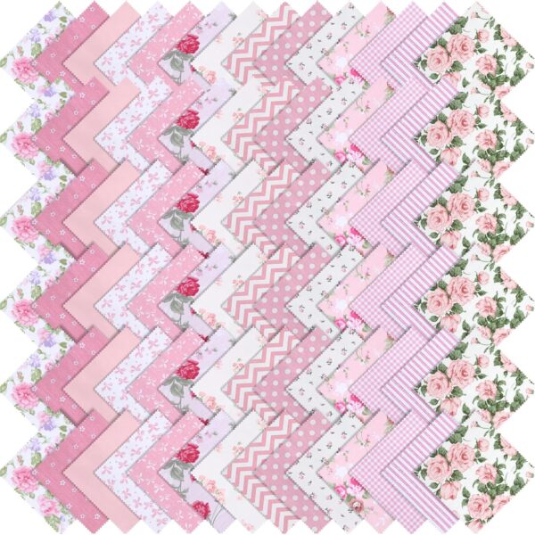 Pink Cotton Quilting Charm Squares 84 Pack