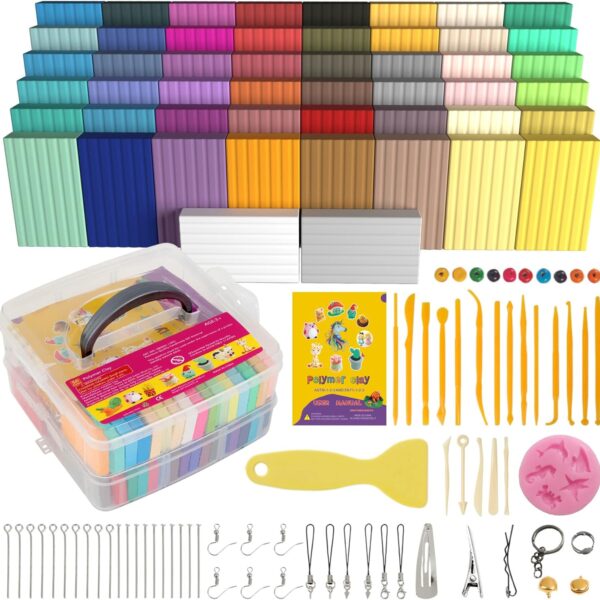 Polymer Clay Kit 50 Colors Oven Bake Set