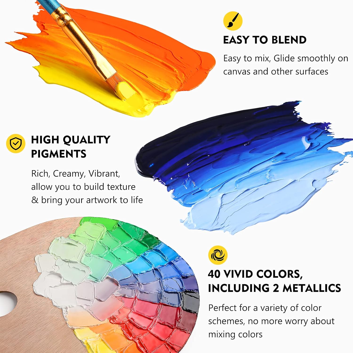 40 Color Oil Paint Set for Canvas Artists - Image 3