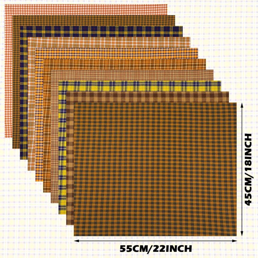 Autumn Plaid Homespun Crafting Fabric Squares Bundle