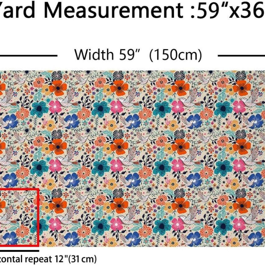 Colorful Floral Flannel Outdoor Fabric One Yard