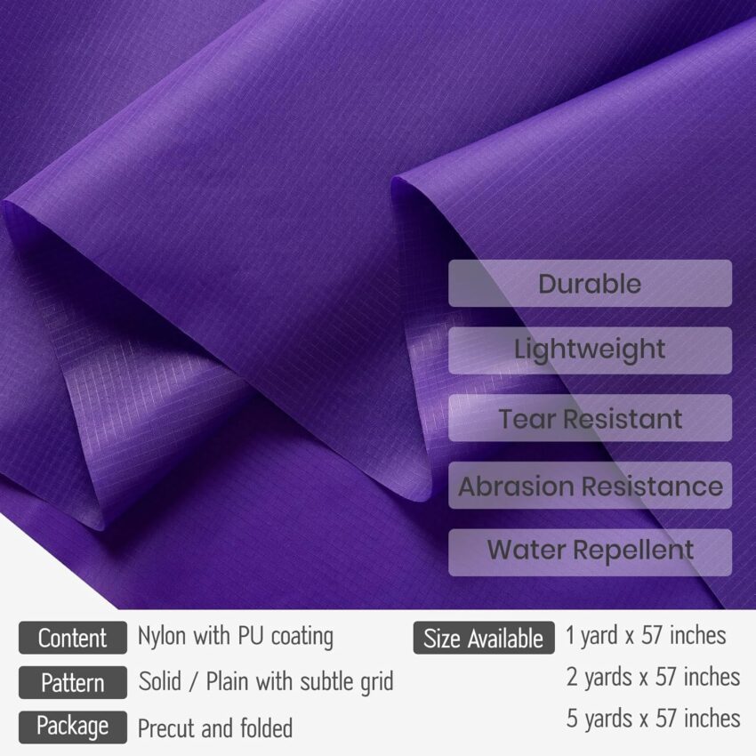 Purple Ripstop Nylon Outdoor Fabric Two Yards