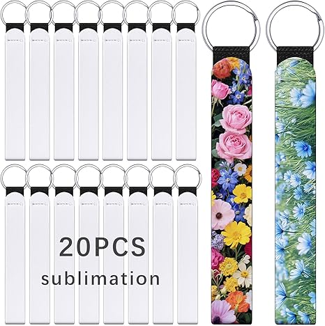 Bulk Sublimation Wristlet Keychain Blanks Heat Press Set