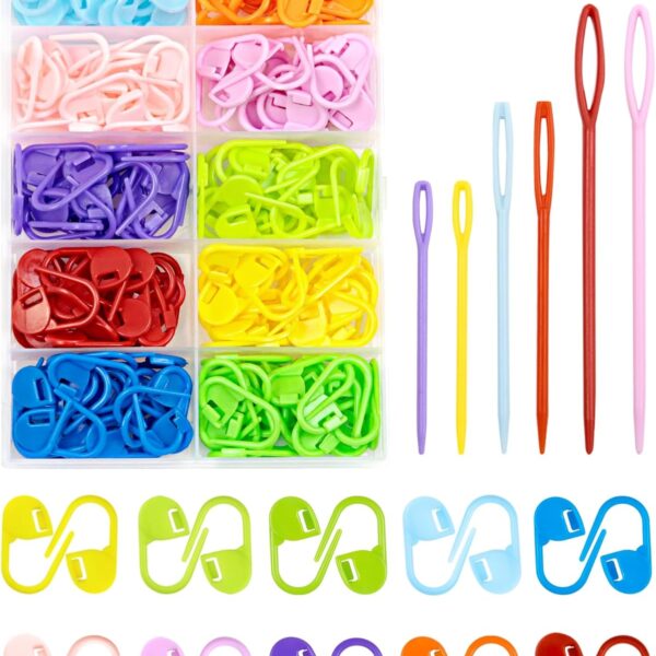 Colorful Plastic Crochet Stitch Markers for Knitting