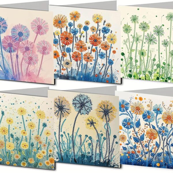 6pcs DIY Diamond Art Greeting Card Kit