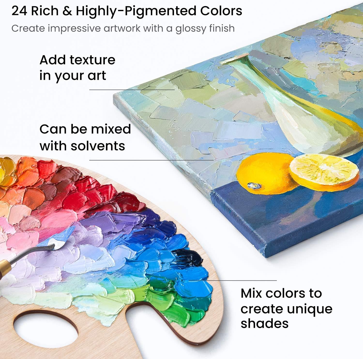 24 Color Oil Paint Tubes for Canvas Art - Image 4