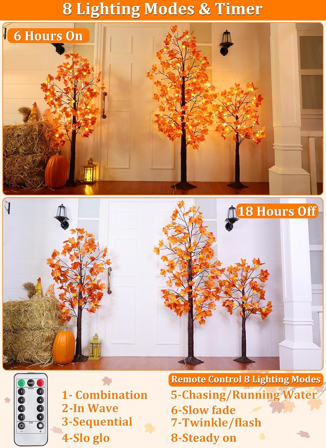 Fall Lighted Maple Tree LED Autumn Indoor Outdoor Decor - Image 3