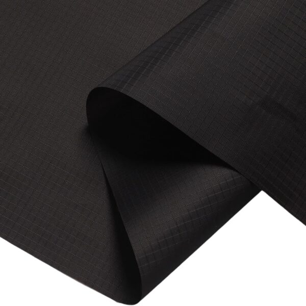 Black Ripstop Polyester Outdoor Fabric One Yard