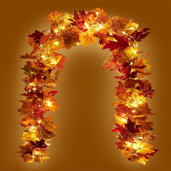 Fall Maple Garland LED String Light Autumn Seasonal Decor