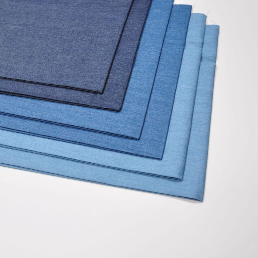 Indigo Denim Cotton Quilting Fabric Fat Quarters 6