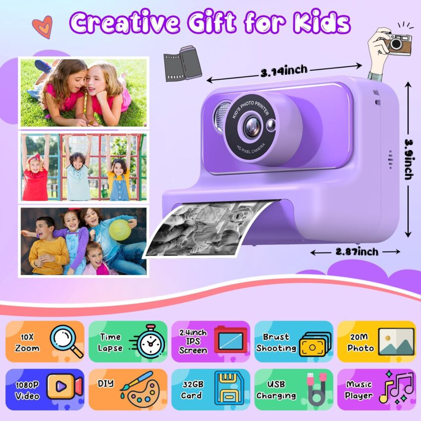 Kids Instant Print Camera Digital Craft Photo Kit