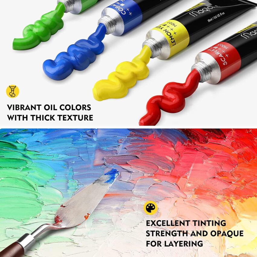 40 Color Oil Paint Set for Canvas Artists