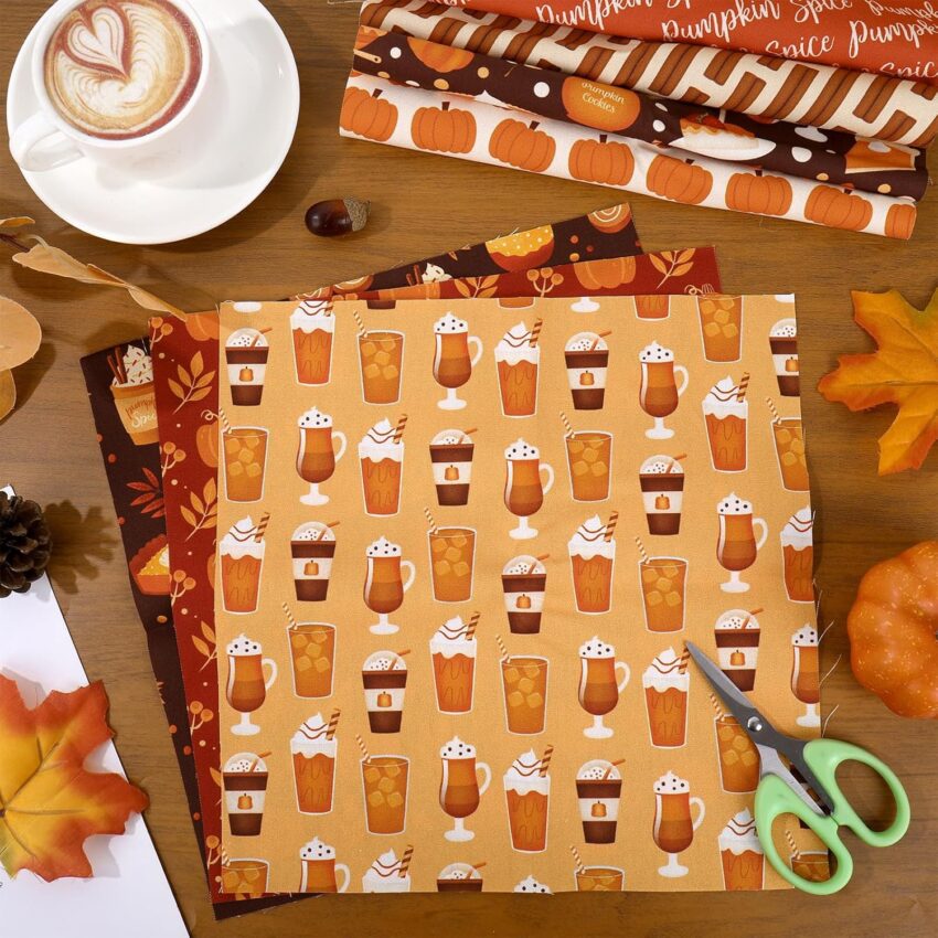 Autumn Cotton Quilting Fabric Squares 12 Pack